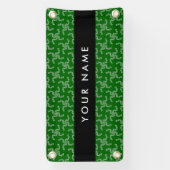 クリスマスガーランド，緑，あなたの名前，パーソナライズ 横断幕 (縦)