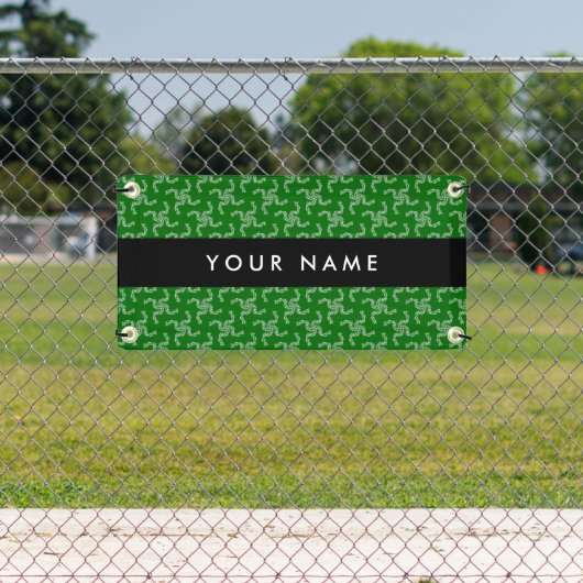 クリスマスガーランド，緑，あなたの名前，パーソナライズ 横断幕 (インサイチュ)