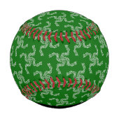 クリスマスガーランド，緑，あなたの名前，パーソナライズ 野球ボール (裏面)