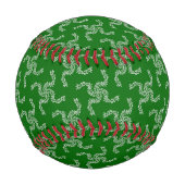 クリスマスガーランド，緑，あなたの名前，パーソナライズ 野球ボール (正面)