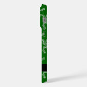 クリスマスガーランド，緑，あなたの名前，パーソナライズ iPhoneケース (左側面)