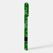 クリスマスガーランド，緑，あなたの名前，パーソナライズ iPhoneケース (右側面)