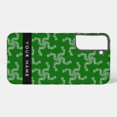 クリスマスガーランド，緑，あなたの名前，パーソナライズ SAMSUNG GALAXYケース (裏面横)