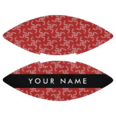 クリスマスガーランド,赤,あなたの名前,パーソナライズ アメリカンフットボール (パネル)