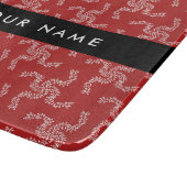 クリスマスガーランド,赤,あなたの名前,パーソナライズ カッティングボード (角)