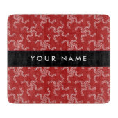 クリスマスガーランド,赤,あなたの名前,パーソナライズ カッティングボード (正面)