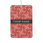 クリスマスガーランド，赤，あなたの名前，パーソナライズ カーエアーフレッシュナー (正面)