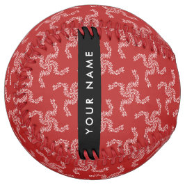 クリスマスガーランド，赤，あなたの名前，パーソナライズ ソフトボール