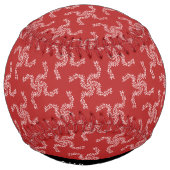 クリスマスガーランド,赤,あなたの名前,パーソナライズ ソフトボール (裏面)