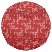 クリスマスガーランド,赤,あなたの名前,パーソナライズ ソフトボール (正面)