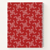 クリスマスガーランド，赤，あなたの名前，パーソナライズ ノートブック (裏面)