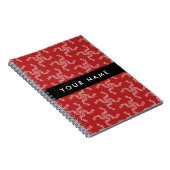 クリスマスガーランド，赤，あなたの名前，パーソナライズ ノートブック (右側)