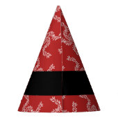 クリスマスガーランド，赤，あなたの名前，パーソナライズ パーティーハット (裏面)