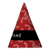 クリスマスガーランド，赤，あなたの名前，パーソナライズ パーティーハット (右)