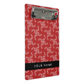 クリスマスガーランド,赤,あなたの名前,パーソナライズ ミニクリップボード (アングル)