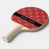 クリスマスガーランド，赤，あなたの名前，パーソナライズ 卓球ラケット (正面アングル)
