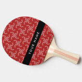 クリスマスガーランド，赤，あなたの名前，パーソナライズ 卓球ラケット (横)
