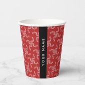 クリスマスガーランド,赤,あなたの名前,パーソナライズ 紙コップ (正面)