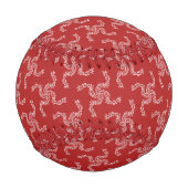 クリスマスガーランド,赤,あなたの名前,パーソナライズ 野球ボール (正面)