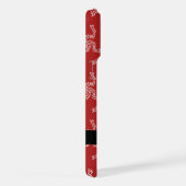 クリスマスガーランド，赤，あなたの名前，パーソナライズ iPhoneケース (右側面)