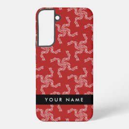 クリスマスガーランド，赤，あなたの名前，パーソナライズ SAMSUNG GALAXY S22+ケース