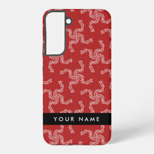 クリスマスガーランド，赤，あなたの名前，パーソナライズ SAMSUNG GALAXY S22+ケース