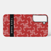 クリスマスガーランド，赤，あなたの名前，パーソナライズ SAMSUNG GALAXYケース (裏面横)