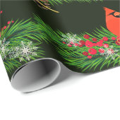 クリスマスガーランド(鳥)ショウジョウコウカンチョウ鳥光沢 ラッピングペーパー (ロールコーナー)