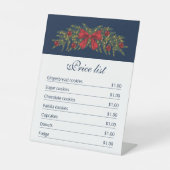 クリスマスガーランドOn Blue – クリスマスの価格表 台座サイン (正面)