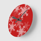 クリスマスガーリーの雪 ラウンド壁時計 (傾斜)