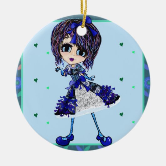 クリスマスガーリー セラミックオーナメント (正面)