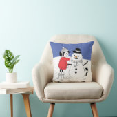 クリスマスガールと雪だるまクッション クッション (椅子)