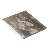 クリスマスガールと雪だるまヴィンテージ写真 ノートパッド (アングル)