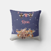 クリスマスガールのトナカイの甘い妖精 クッション (正面)