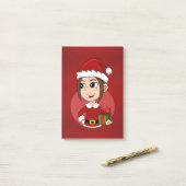 クリスマスガールの漫画のノート ポストイット (デスク上)