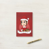 クリスマスガールの漫画のノート ポストイット (デスク上)