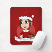 クリスマスガールの漫画のマウスパッド マウスパッド (マウス)