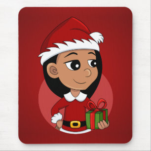 クリスマスガールの漫画のマウスパッド マウスパッド