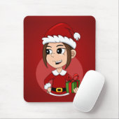 クリスマスガールの漫画のマウスパッド マウスパッド (マウス)