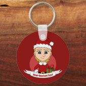 クリスマスガールの漫画キーチェーン キーホルダー (正面)