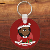 クリスマスガールの漫画キーチェーン キーホルダー (正面)