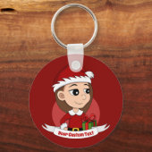 クリスマスガールの漫画キーチェーン キーホルダー (正面)