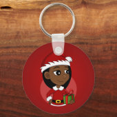 クリスマスガールの漫画キーチェーン キーホルダー (正面)