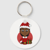 クリスマスガールの漫画キーチェーン キーホルダー (正面)