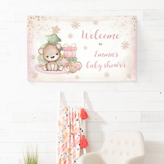 クリスマスガールの赤ちゃんシャワーを心待ちにできる 横断幕 (インサイチュ)