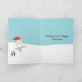 クリスマスガールアイススケートで滑るホリデーカード シーズンカード (内部)