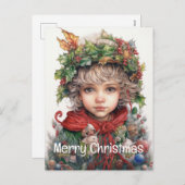 クリスマスガールカスタムの12の25 シーズンポストカード (正面/裏面)