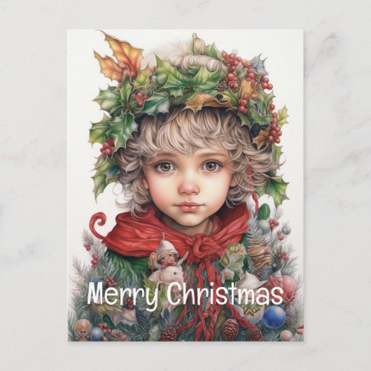 クリスマスガールカスタムの12の25 シーズンポストカード (正面)