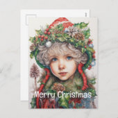 クリスマスガールカスタムの14の25 シーズンポストカード (正面/裏面)