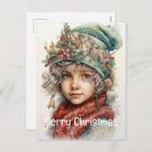 クリスマスガールカスタムの22の25 シーズンポストカード (正面/裏面)